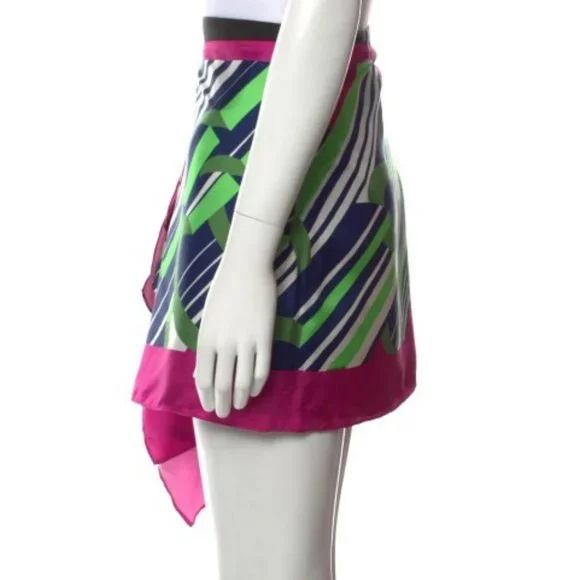 CARVEN Silk Knee-Length Scarf Skirt - Picture 6 of 7